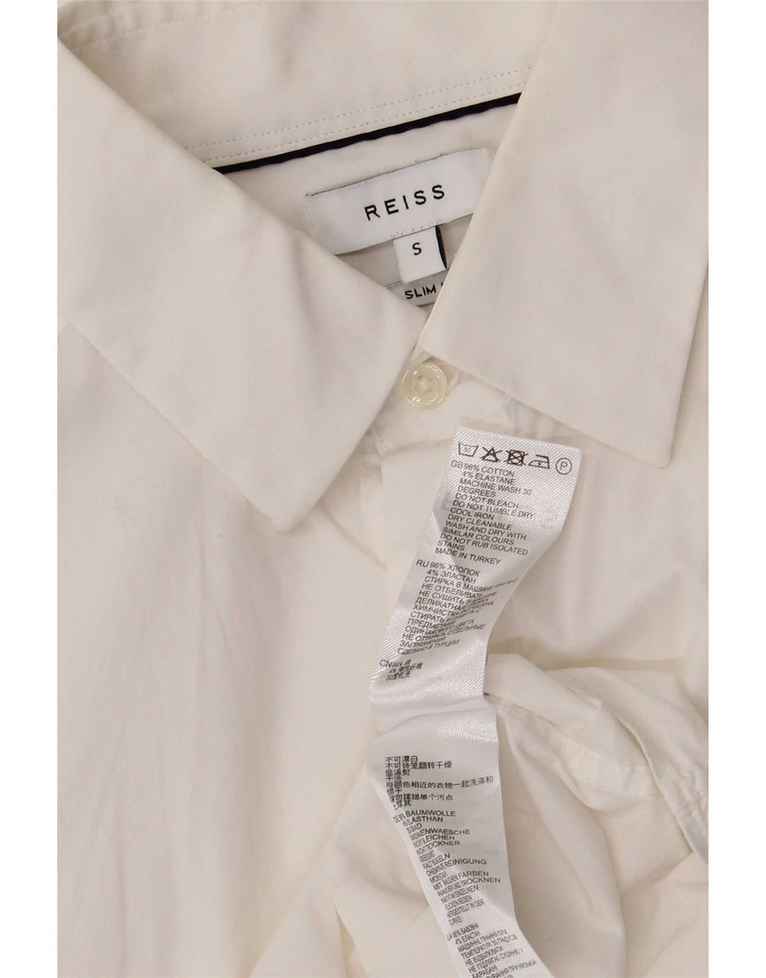 Camicia Reiss Slim Fit da uomo piccola in cotone bianco