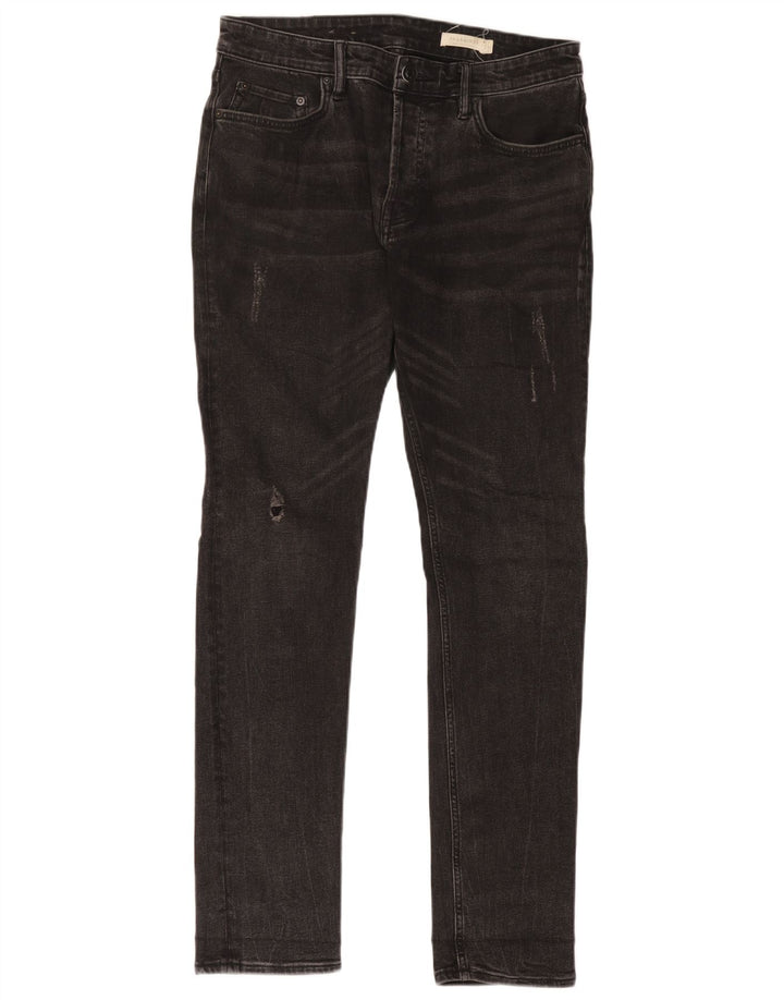 Jeans slim invecchiati da uomo All Saints W30 L32 cotone nero