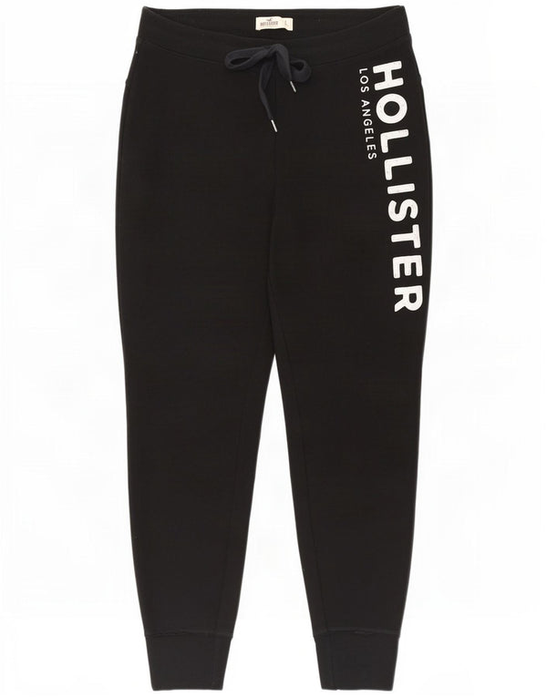 Pantaloni da tuta Hollister da donna con grafica Joggers Large in cotone nero