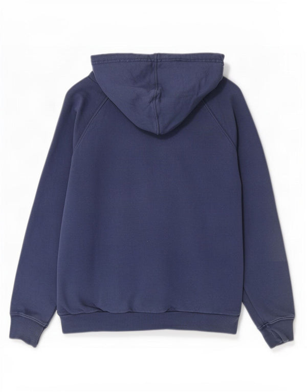 Felpa con cappuccio oversize grafica da donna Adidas UK 10 Small in cotone blu navy