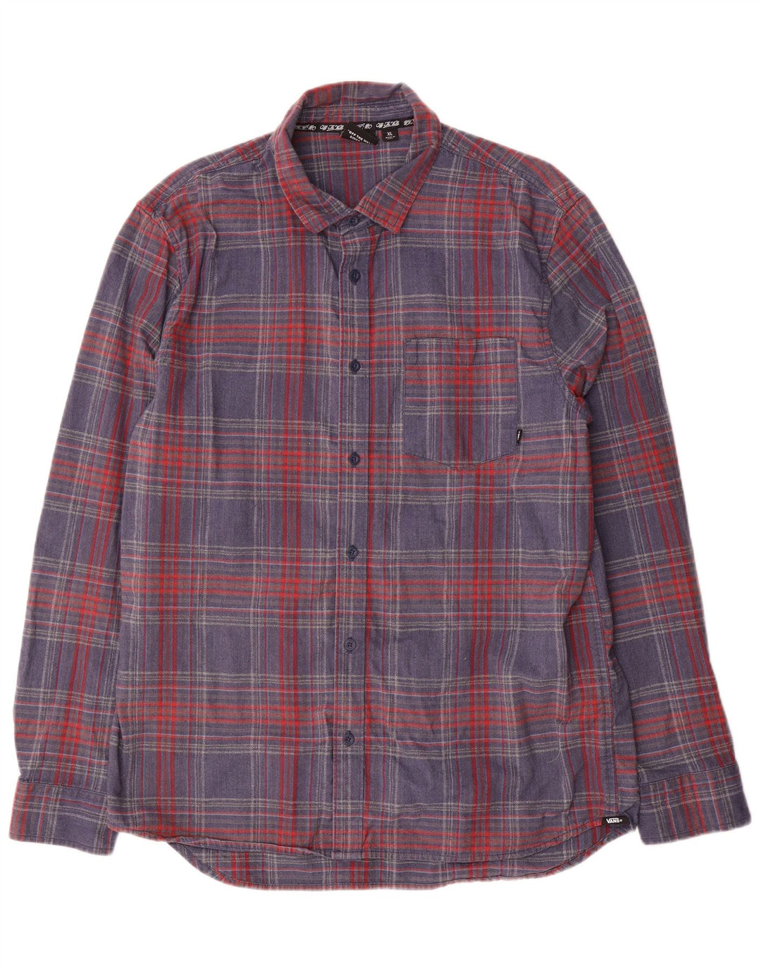 Camicia di flanella da uomo Vans XL in cotone a quadri multicolore