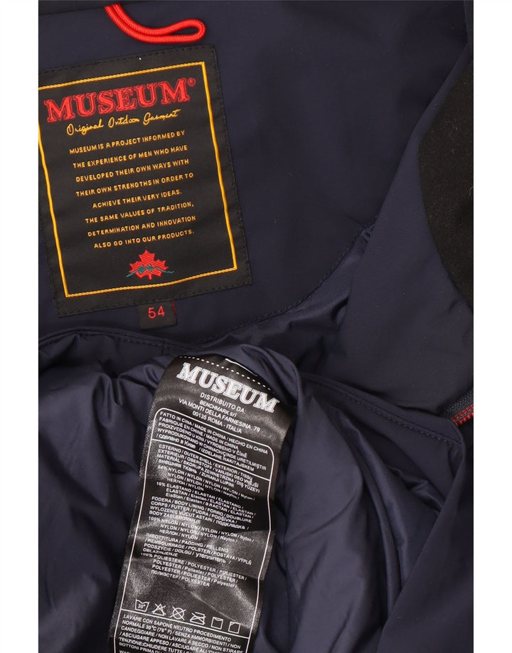 Parka da uomo con cappuccio Museum IT 54 2XL nylon blu navy