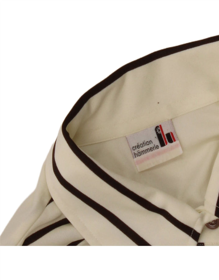 HAMMERLE Camicetta da donna UK 14 Poliestere a righe grandi bianco sporco