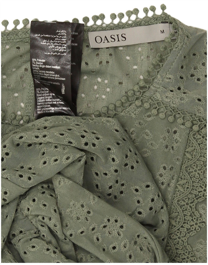 Camicetta da donna con maniche a 3/4 Oasis UK 12 Poliestere verde medio