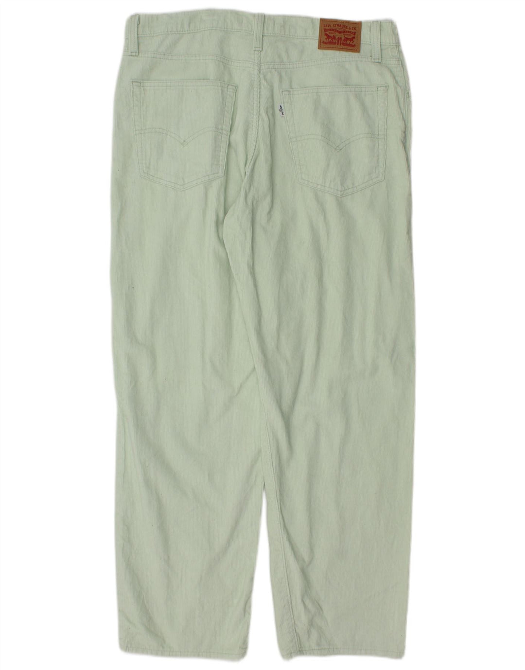 LEVI'S Pantaloni larghi da uomo in velluto a coste larghi W32 L30 in cotone verde