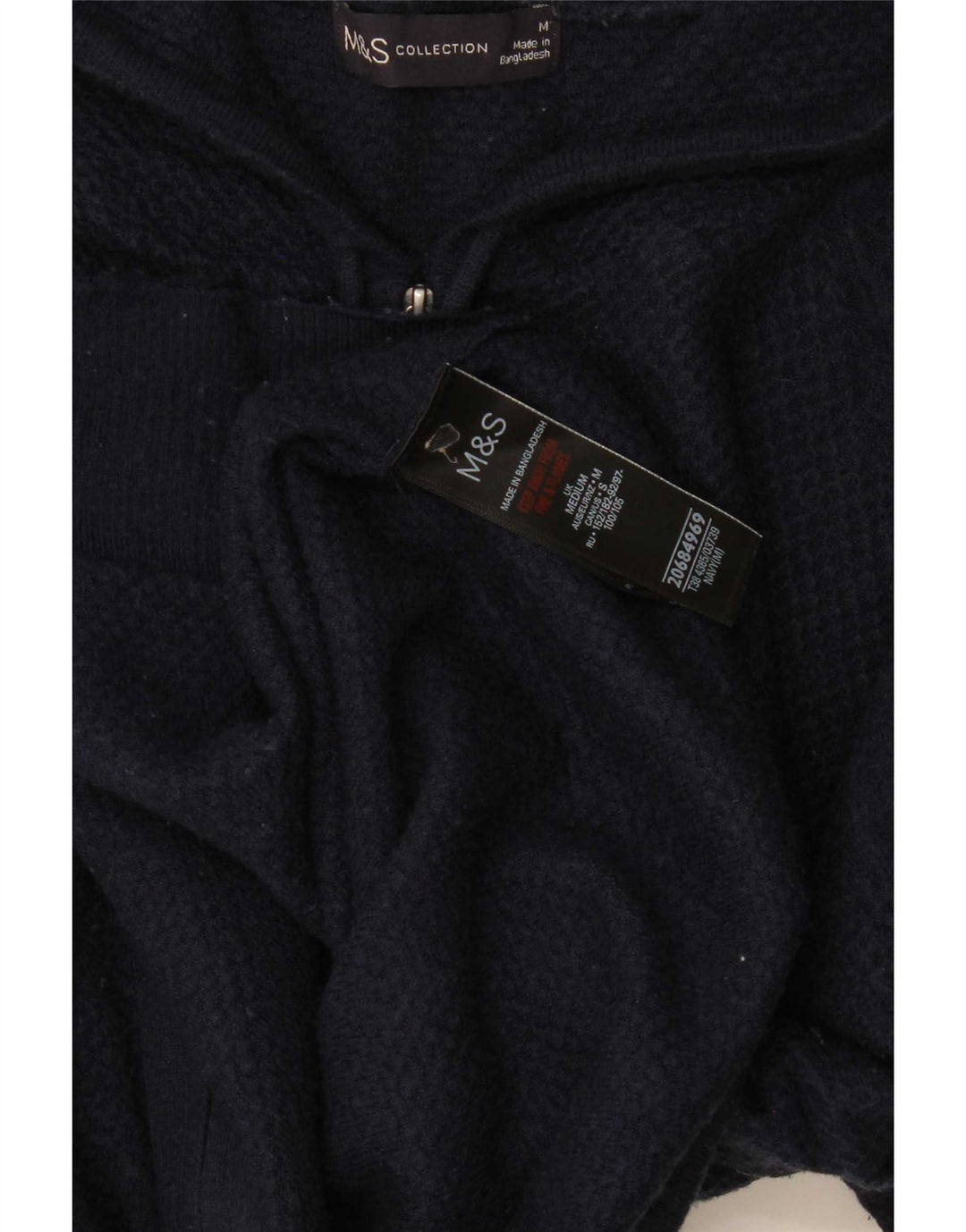 Maglione con cappuccio e zip da donna Marks & Spencer UK 14 Viscosa medio blu navy