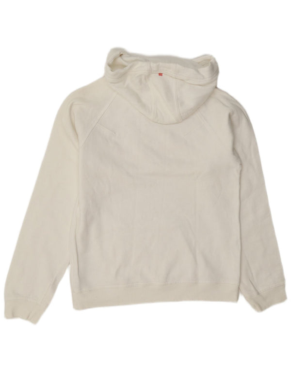 Felpa con cappuccio grafica da donna Adidas UK 12 cotone bianco medio