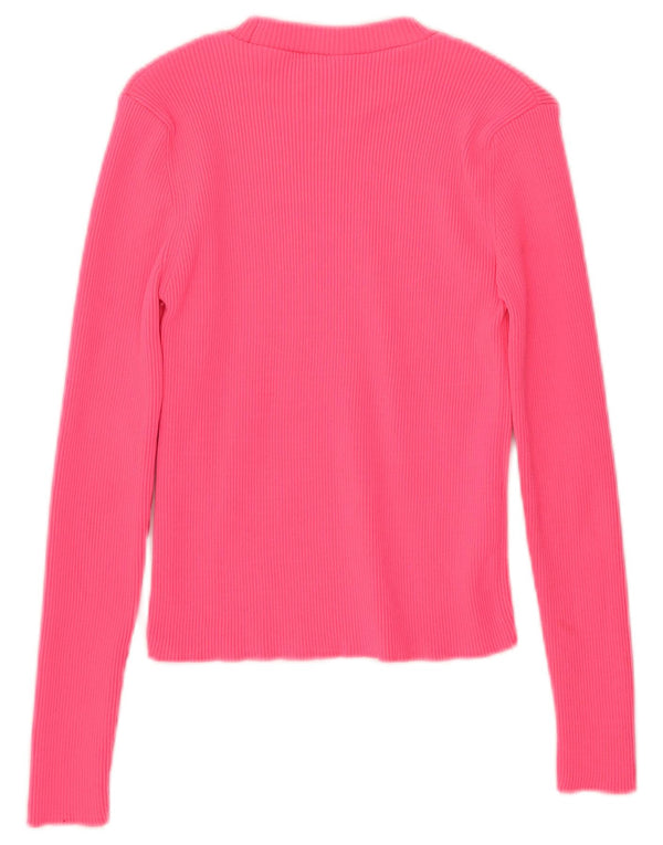 Top corto da donna Zara a maniche lunghe UK 8 Small rosa in poliammide