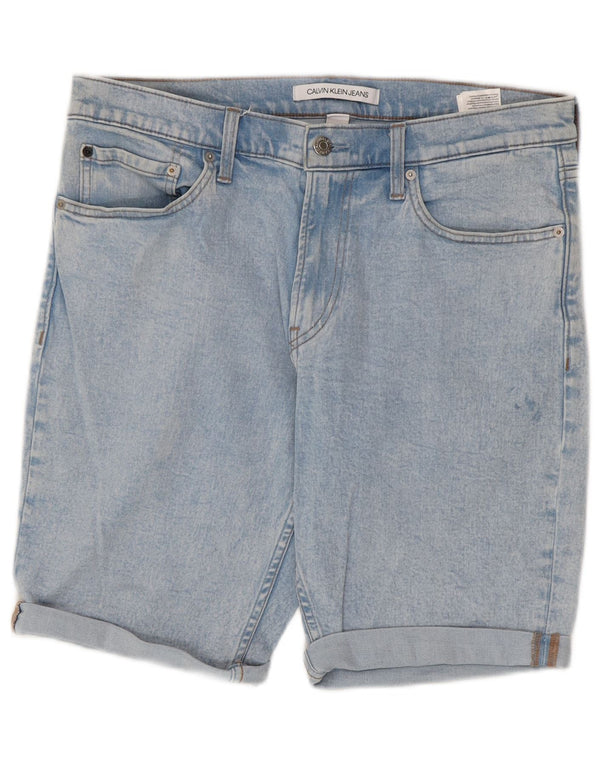 Pantaloncini di jeans da uomo Calvin Klein W33 cotone blu medio