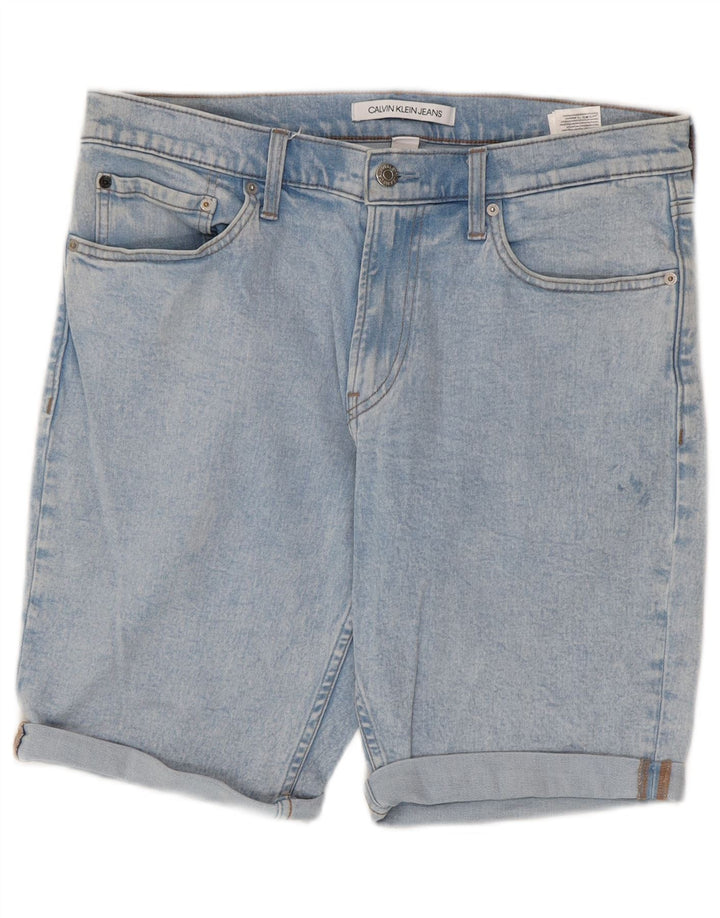 Pantaloncini di jeans da uomo Calvin Klein W33 cotone blu medio