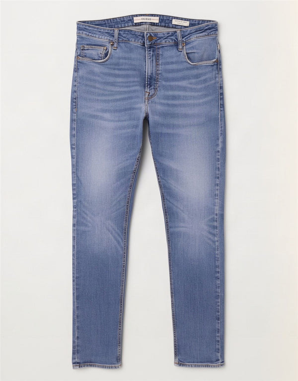 Guess Jeans Chris Super Skinny da Uomo W38 L32 Cotone Blu