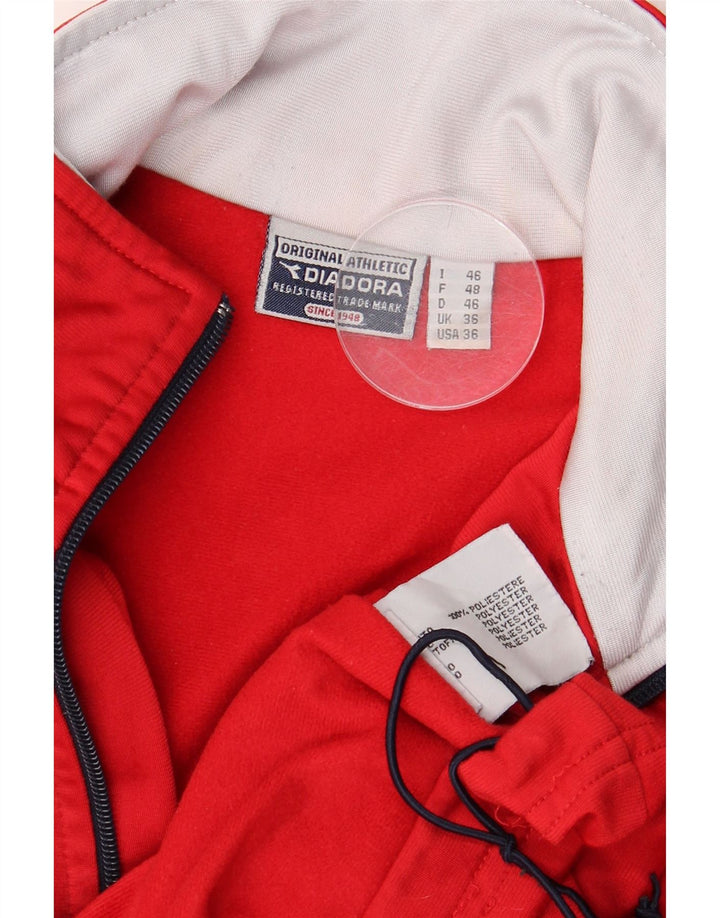 DIADORA Giacca da tuta da uomo UK 36 Small Rosso Colourblock Poliestere