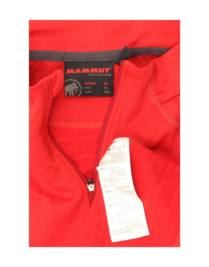 Maglietta Mammut da uomo con zip e collo XL rossa in poliestere