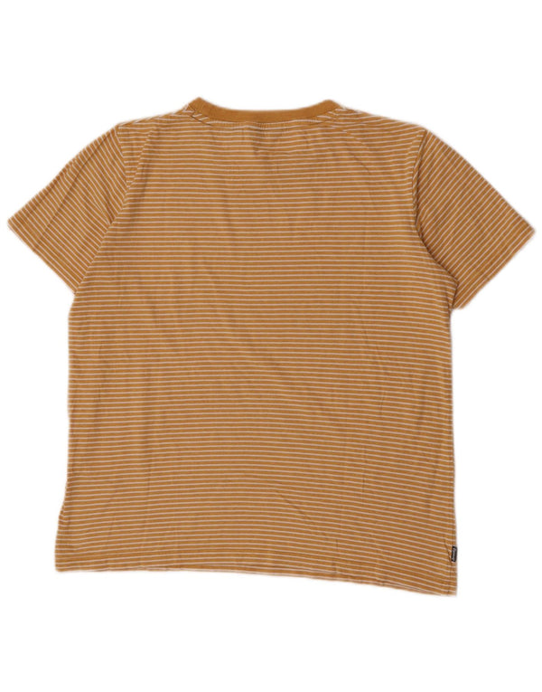 T-shirt oversize da donna Superdry Top UK 10 piccolo cotone gessato giallo