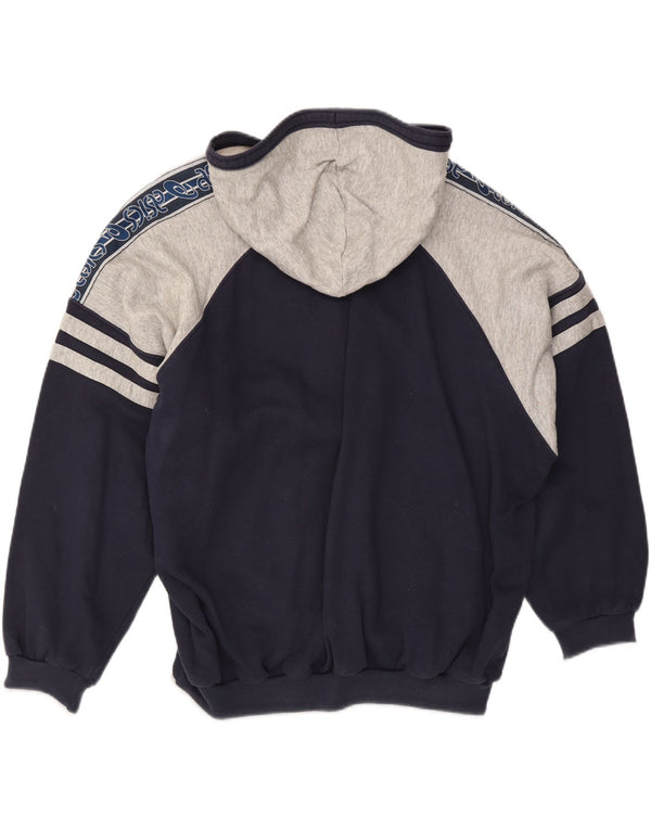 Felpa con cappuccio grafica da uomo Asics con zip e collo, 2XL, colore blu navy