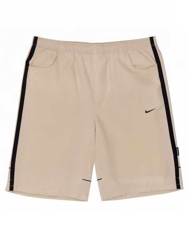 Pantaloncini sportivi da uomo Nike Large in poliestere color block bianco