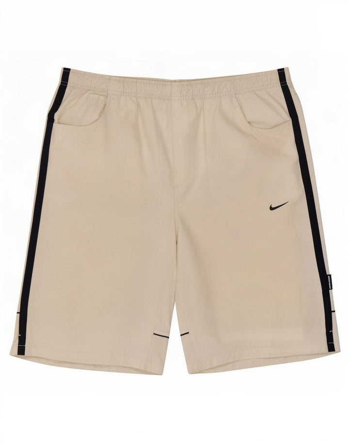 Pantaloncini sportivi da uomo Nike Large in poliestere color block bianco