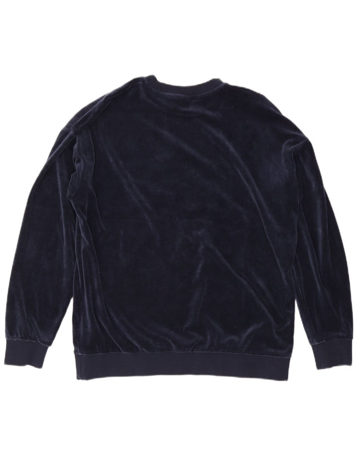 Felpa grafica oversize da donna ADIDAS, maglione UK 12 medio blu navy