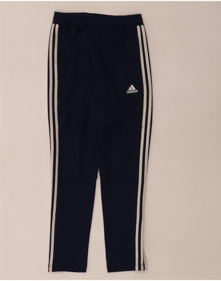 Pantaloni della tuta da ragazzo Adidas 11-12 anni in poliestere blu navy