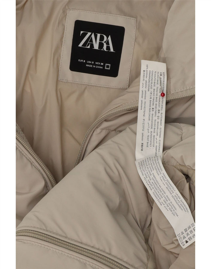 Giacca imbottita da uomo ZARA UK 36 Small Beige Poliestere
