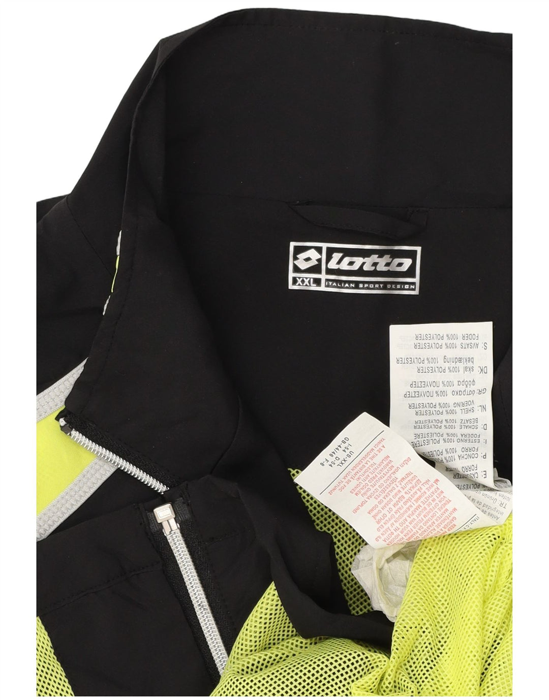 Giacca da tuta da uomo Lotto UK 44/46 2XL Poliestere color block nero