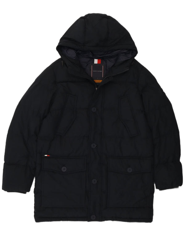 Giacca imbottita con cappuccio da uomo Tommy Hilfiger UK 40 Large in poliestere blu navy