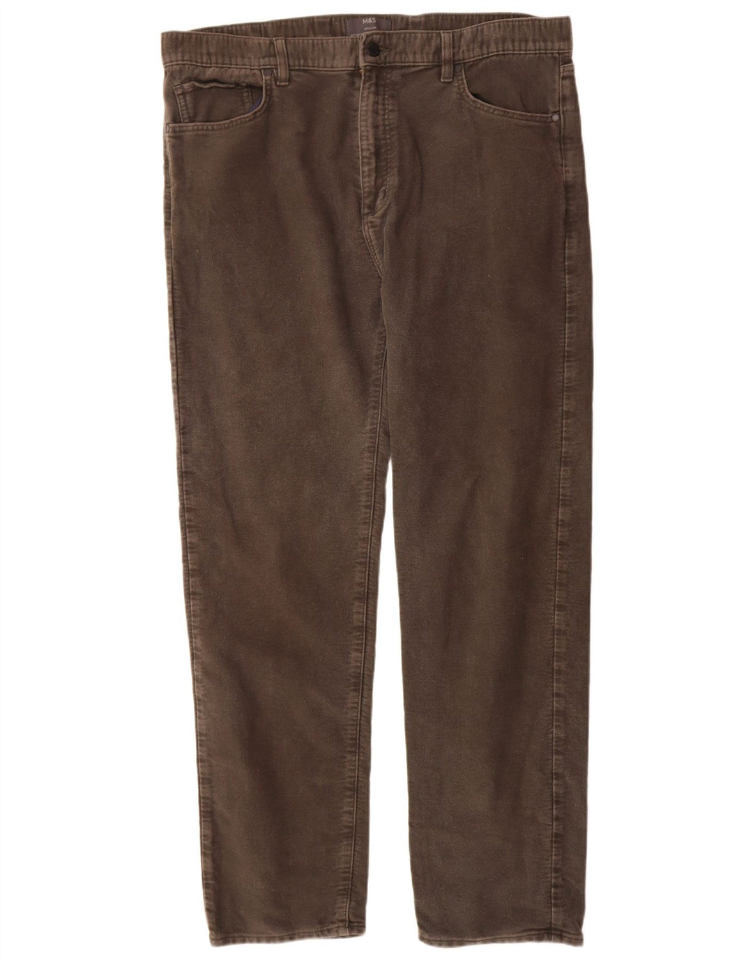 Pantaloni casual regolari da uomo Marks & Spencer W40 L33 cotone grigio