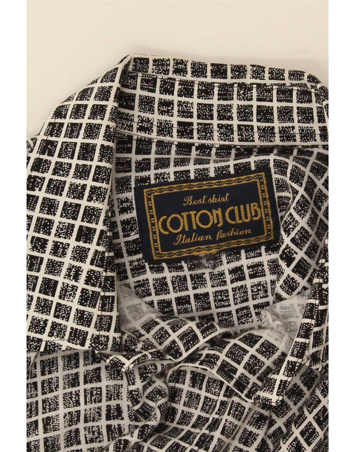 Camicia a maniche corte da uomo Cotton Club grande a quadretti neri