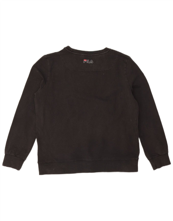 Maglione da donna con grafica oversize FILA UK 10 piccolo cotone nero
