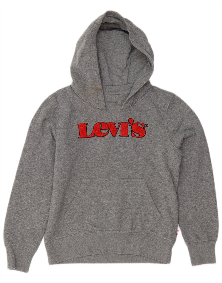 Maglione con cappuccio grafico Levi's per ragazzi 9-10 anni in cotone grigio