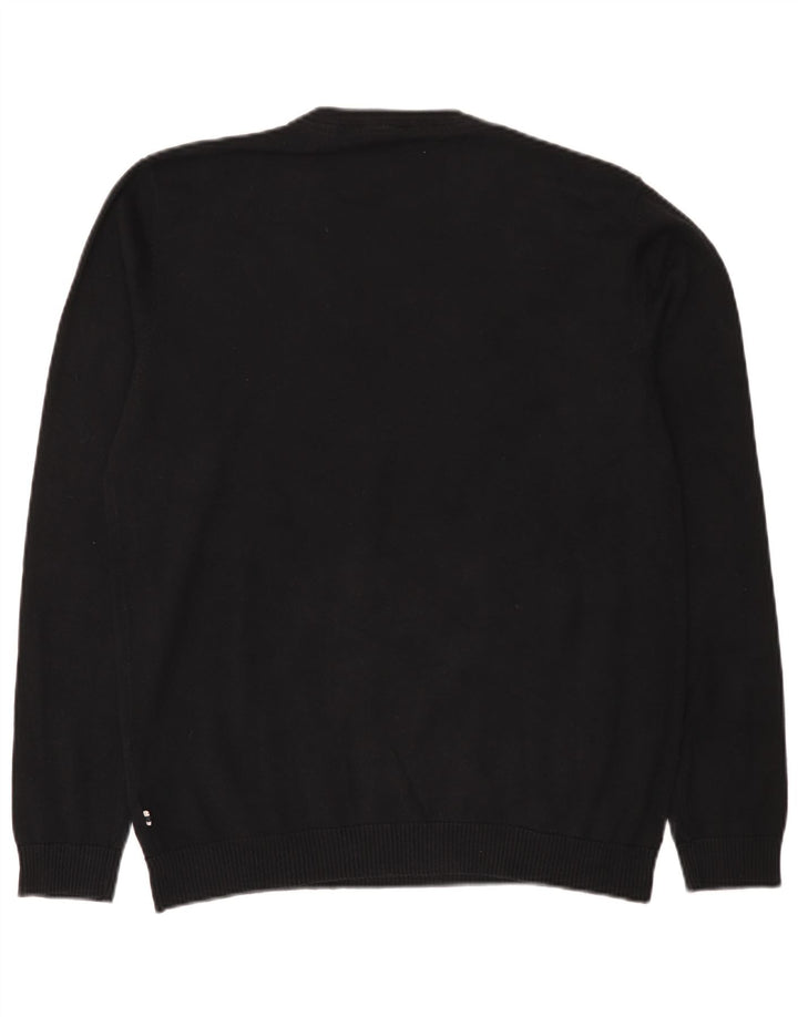 Jack & Jones Maglione da uomo con scollo a V grande cotone nero