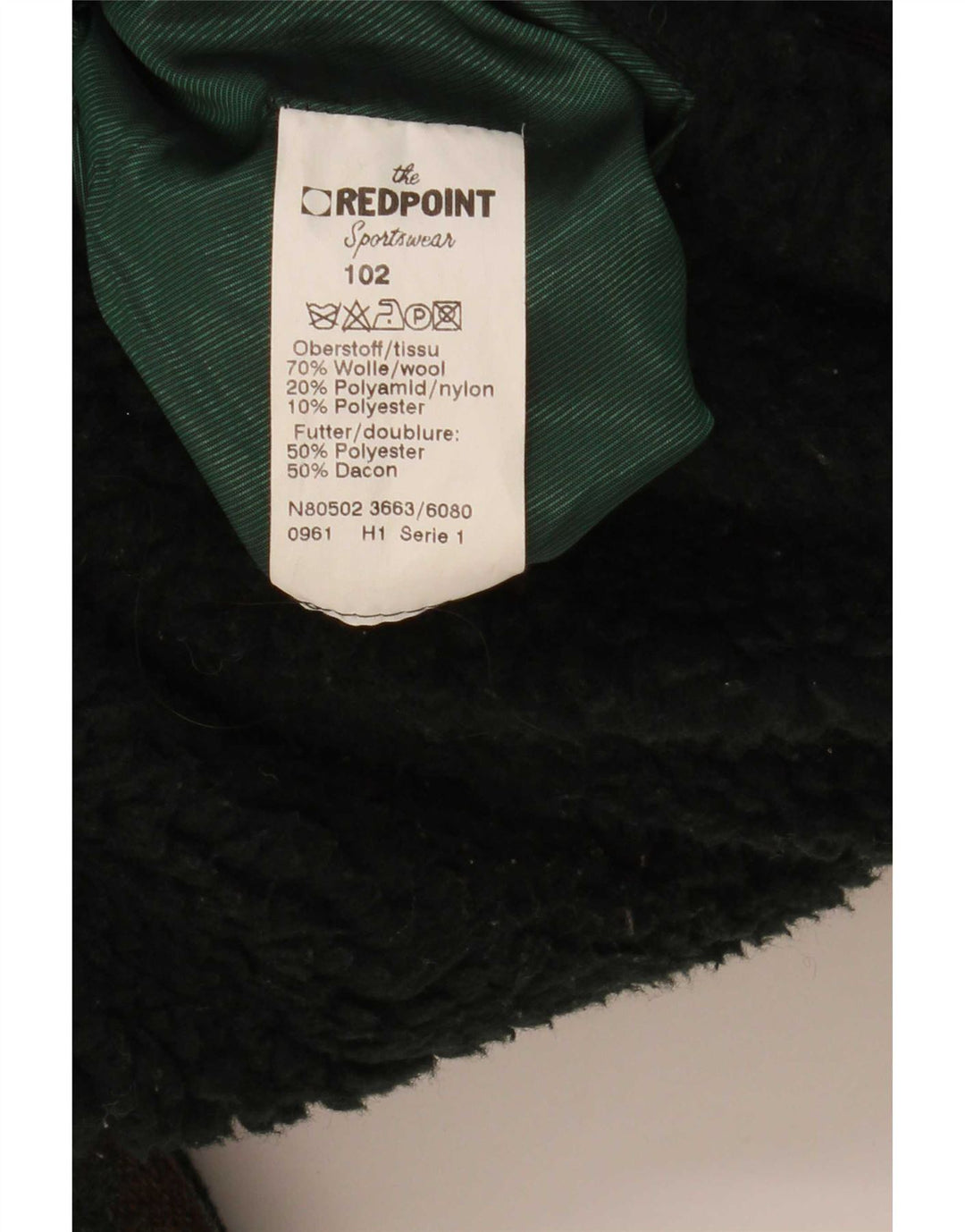 Cappotto giacca a vento da uomo Redpoint UK 42 XL lana geometrica verde