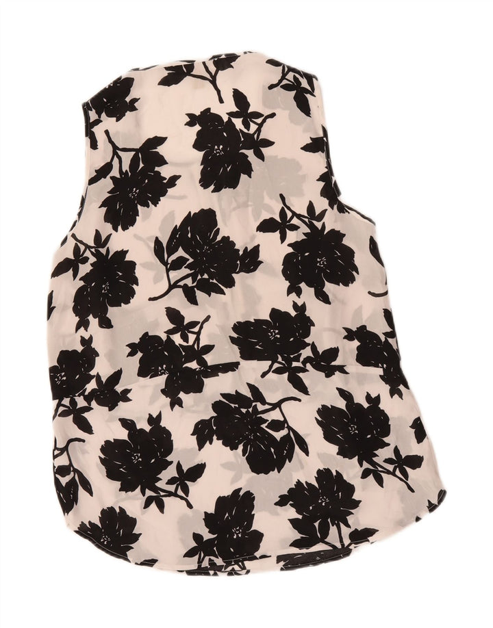 MICHAEL KORS Womens Sleeveless Blouse Top UK 14 Medium White Floral Vintage Michael Kors and Second-Hand Michael Kors from Messina Hembry 