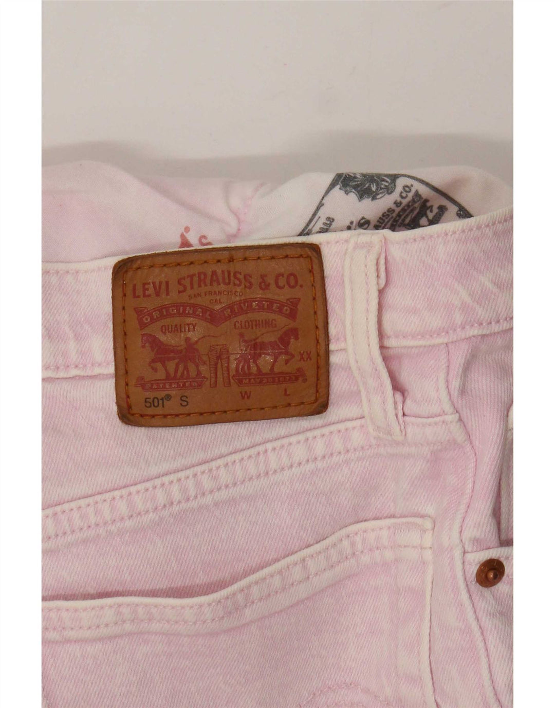 Jeans dritti Levi's 501 da donna piccoli W27 L29 rosa