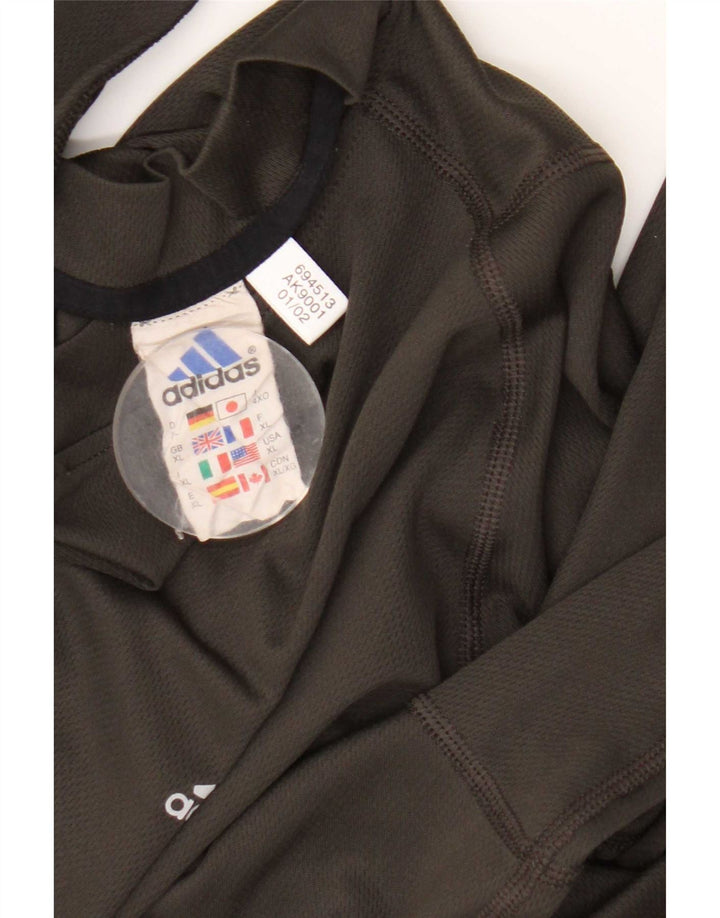 Top Adidas da uomo a maniche lunghe XL in poliestere kaki