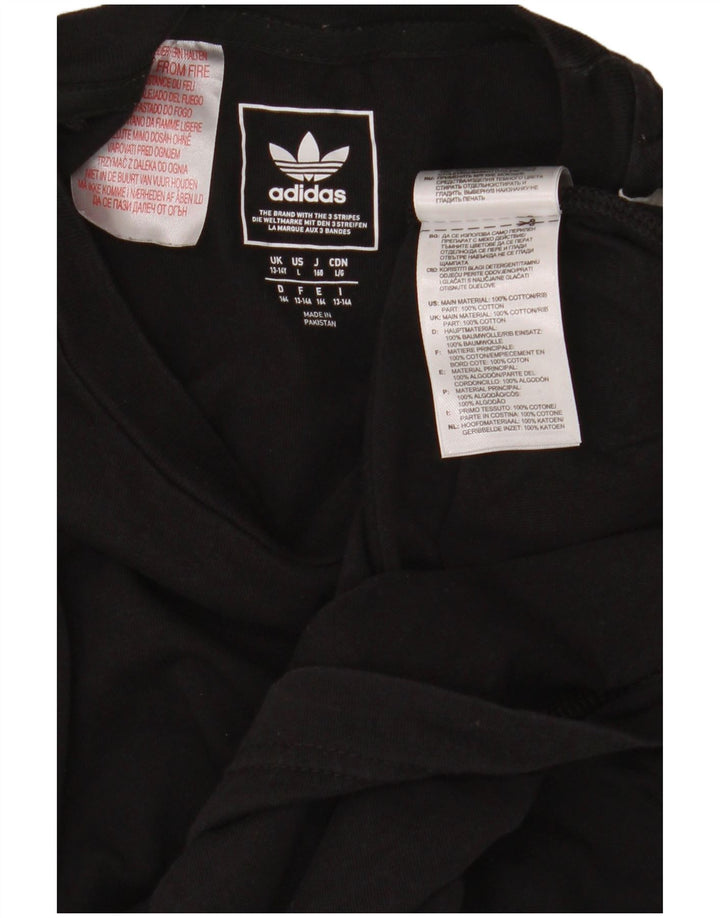 Maglia Adidas Ragazzo Manica Lunga 13-14 Anni Cotone Nera