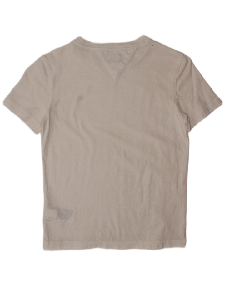 TOMMY HILFIGER T-shirt Top Bambino 7-8 Anni Cotone Bianco