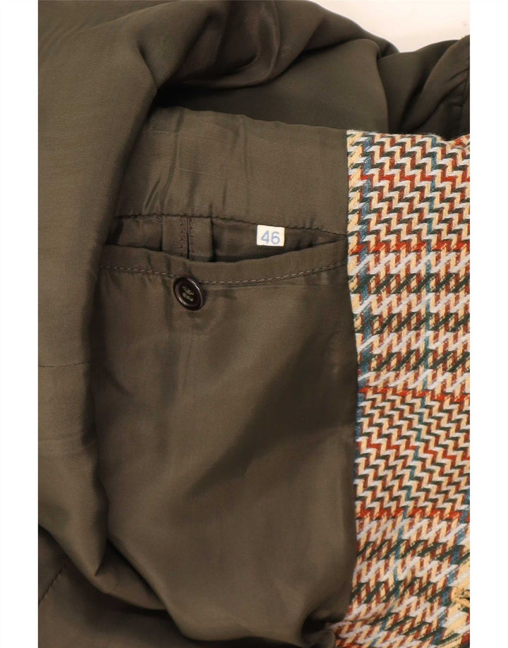 Giacca Blazer da Uomo a 3 Bottoni Romano IT 46 Piccolo Pied De Poule Marrone