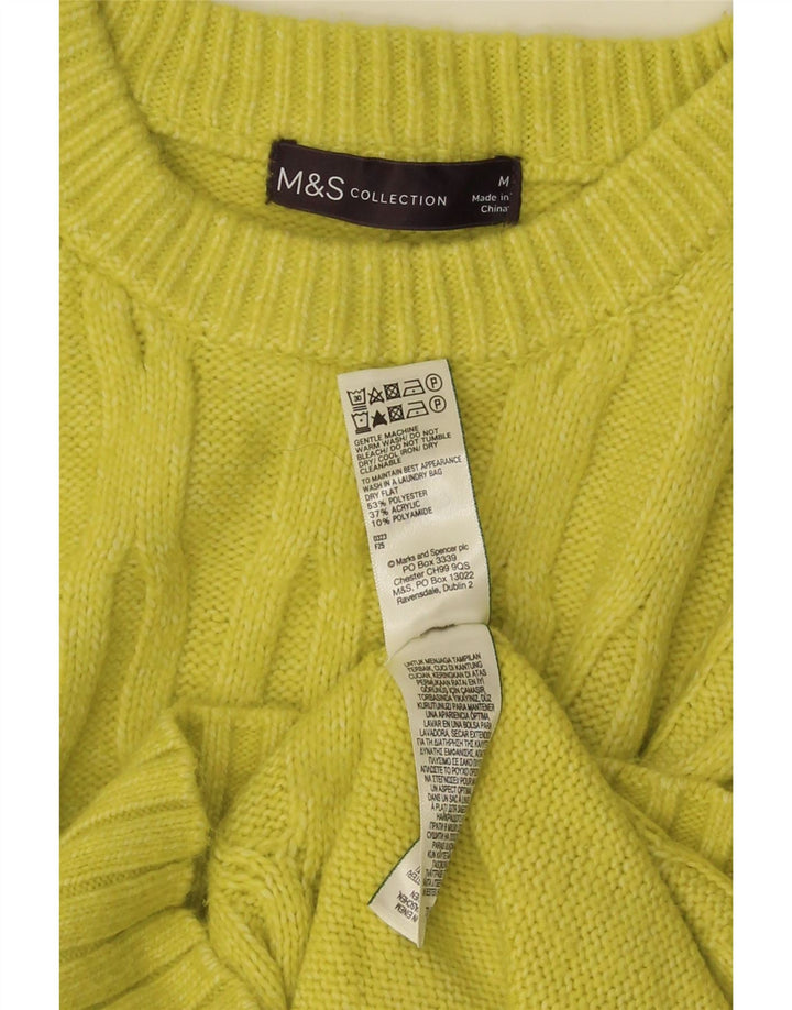Maglione maglione girocollo da donna Marks & Spencer UK 14 giallo medio