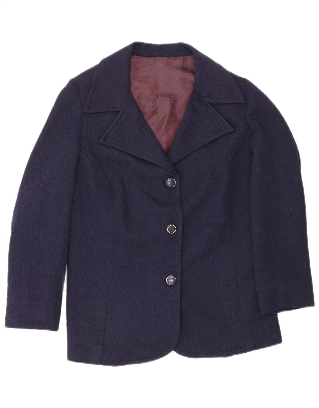 Giacca blazer vintage da donna a 3 bottoni UK 14 medio blu navy
