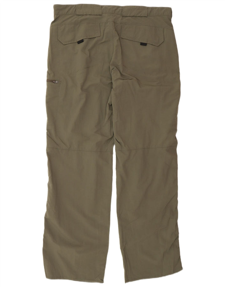 Pantaloni cargo dritti da uomo Eddie Bauer W36 L34 poliestere kaki