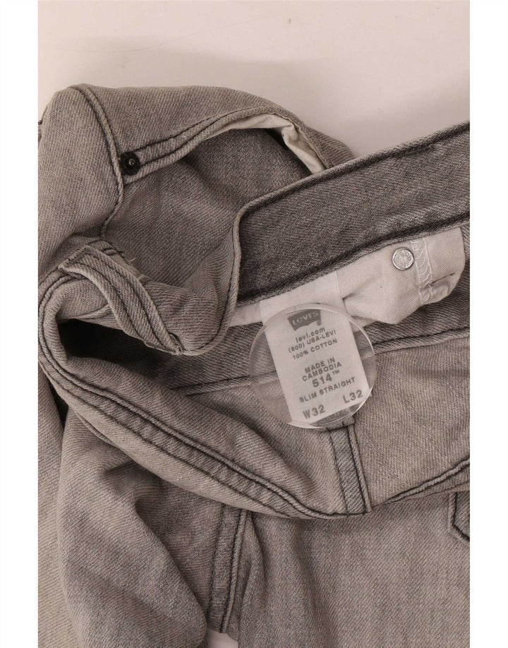 Levi's Uomo 514 Jeans dritti slim W32 L32 Cotone grigio