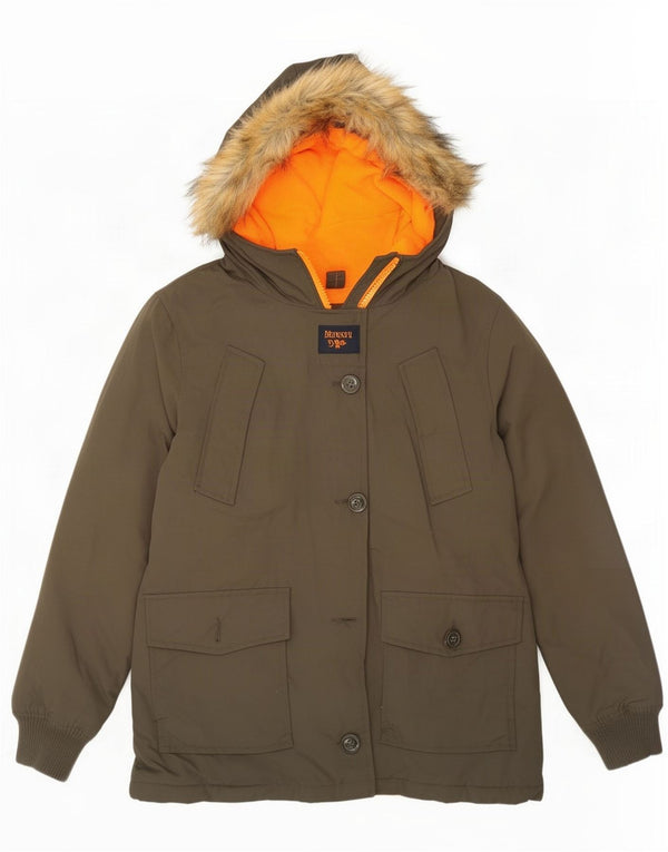 Giacca parka da donna con cappuccio Superdry UK 16 Large Khaki Nylon
