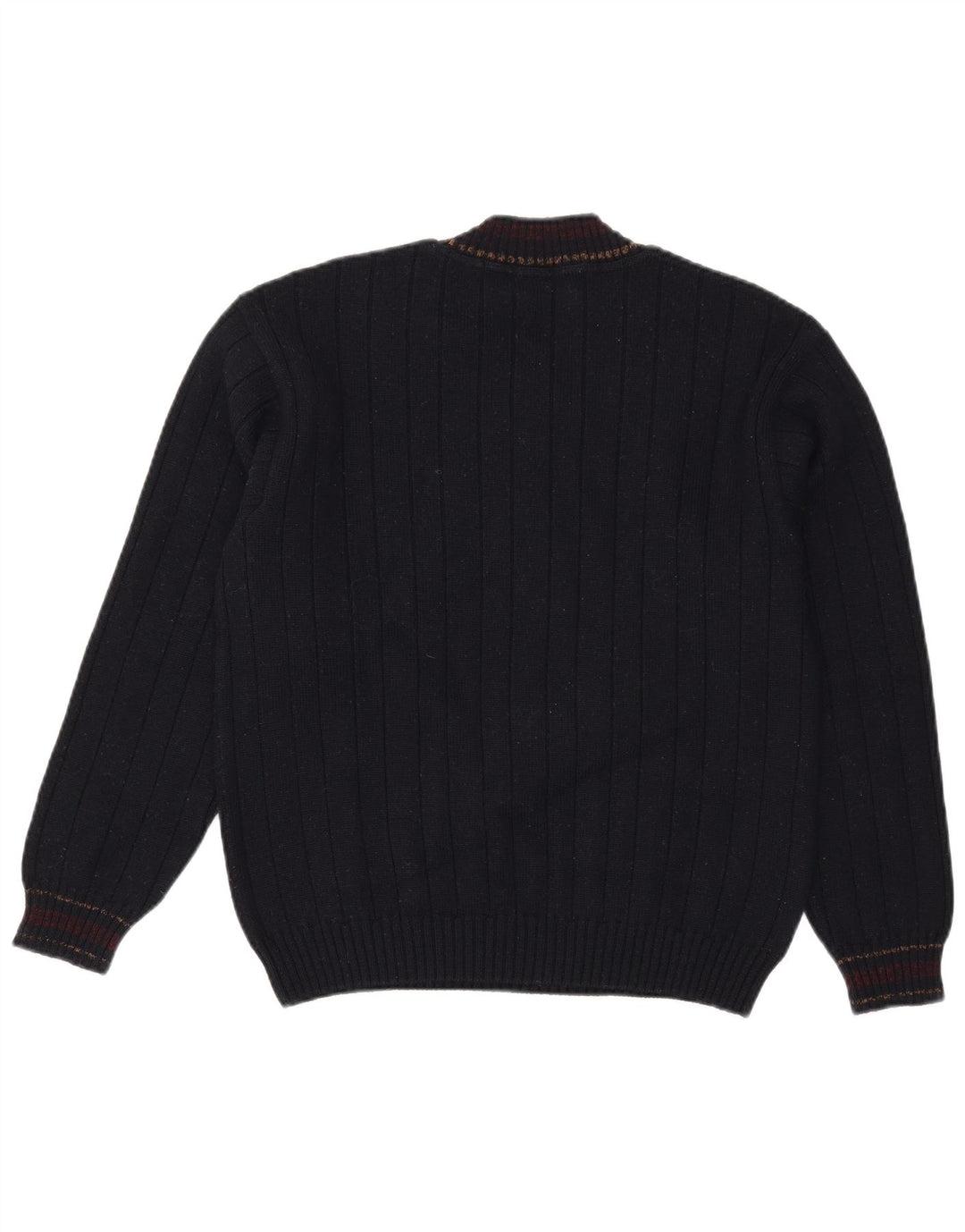 Maglione da uomo con scollo a V Il Granchio, grande, in lana blu navy