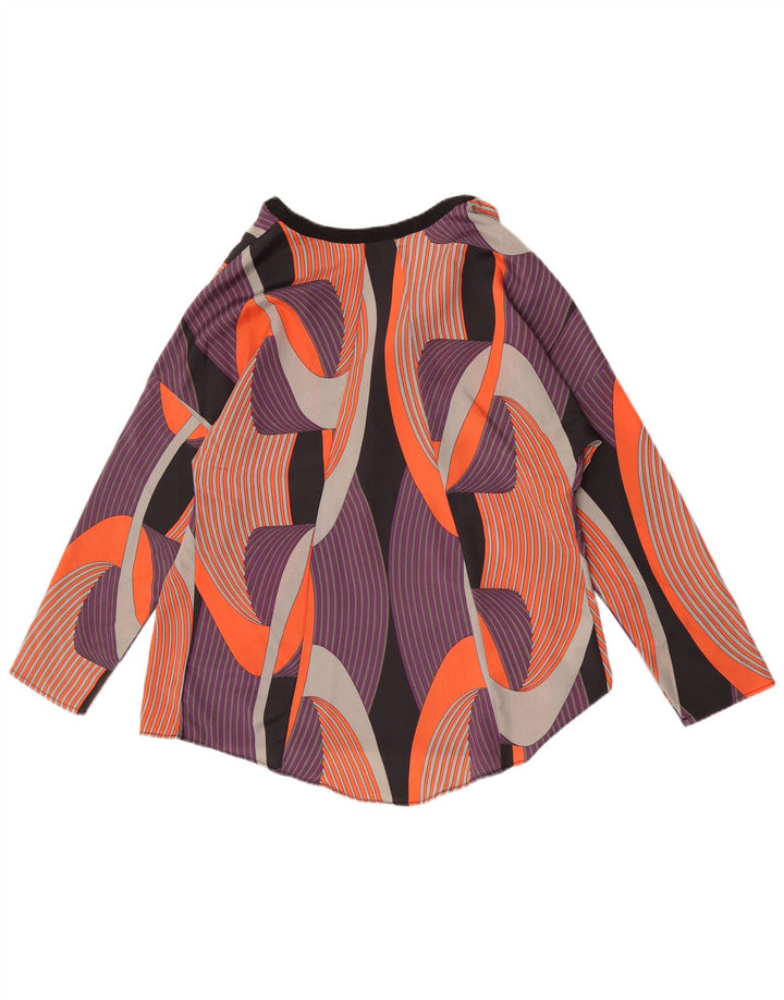 Fiorella Rubino Top da donna a maniche lunghe UK 16 Large multicolore geometrico