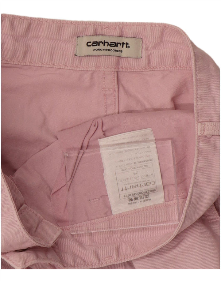 Pantaloni cargo dritti da donna CARHARTT W25 L29 cotone rosa