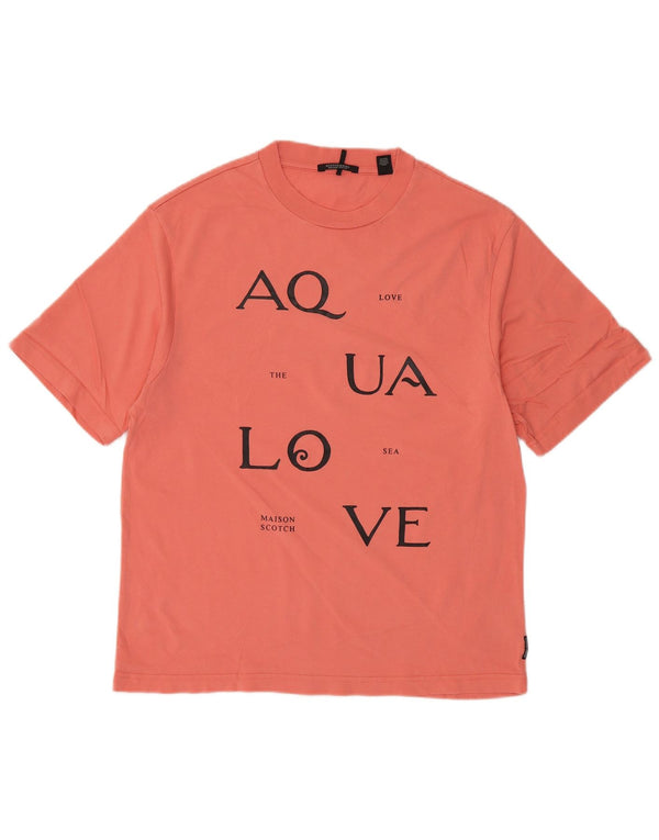 T-shirt grafica da uomo Scotch & Soda Top piccola in cotone rosa