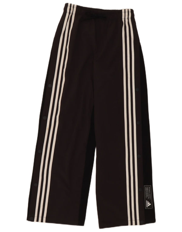 Pantaloni da tuta da donna Adidas a gamba larga UK 4/6 XS poliestere nero