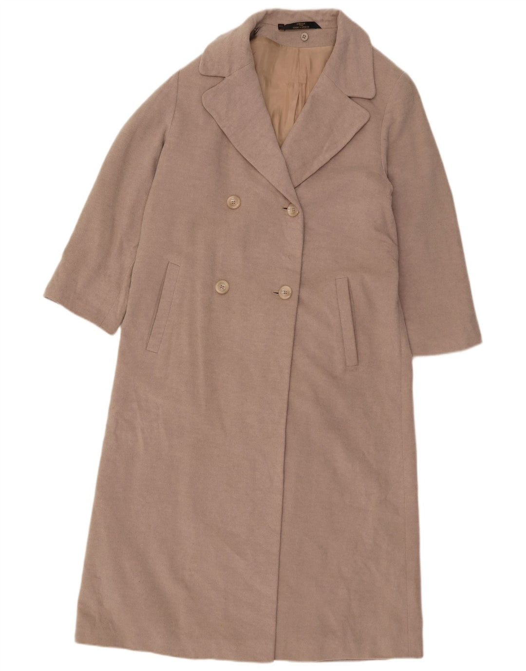 Cappotto doppiopetto da donna Marks & Spencer UK 12 Lana beige medio