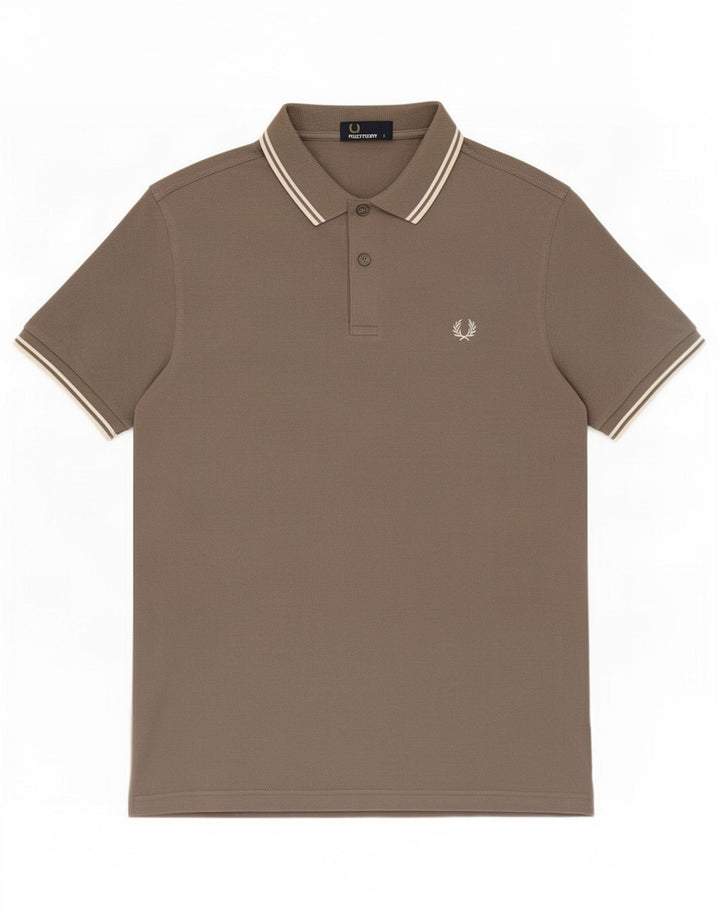 Polo da uomo Fred Perry grande in cotone grigio